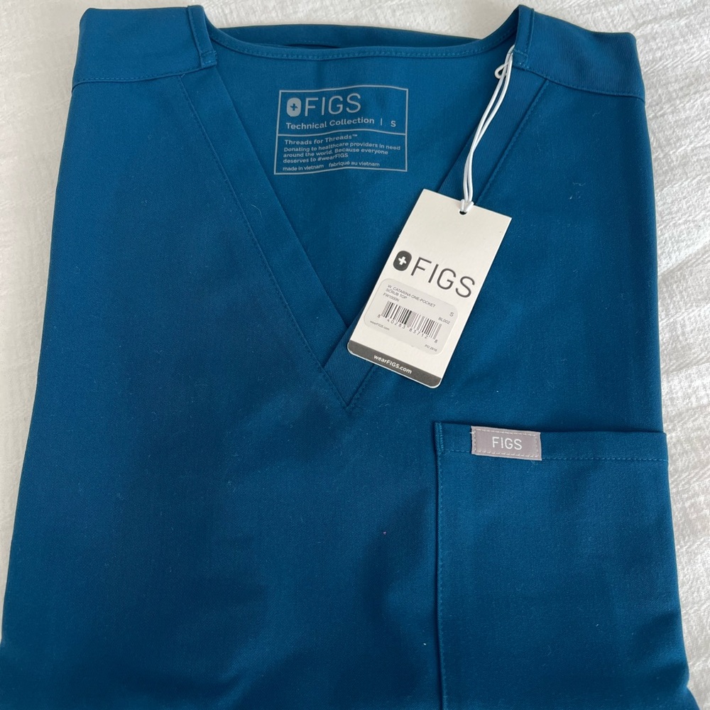 Figs caribbean blue Catarina top S